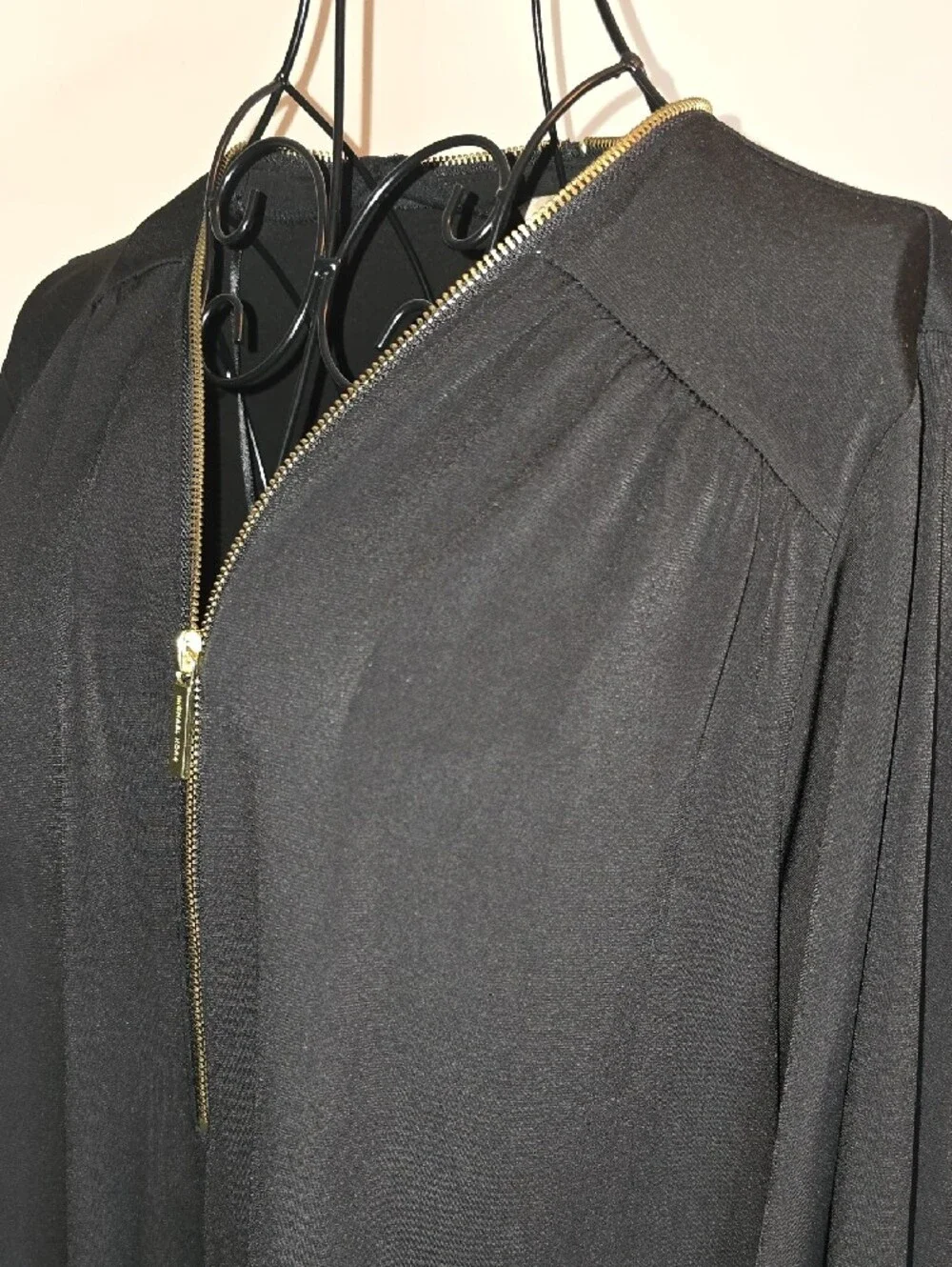 Michael Kors Black Top with Gold Zip Detail